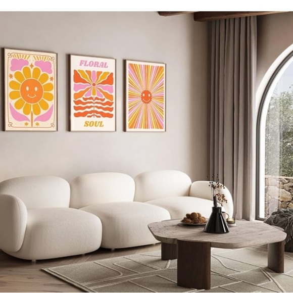 Floral Soul Art Print - Pink and Orange (061) - Picture 3 of 4